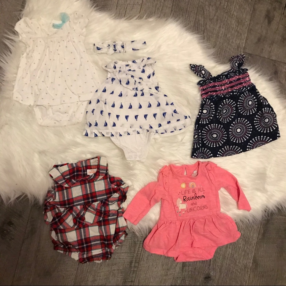 Bundle of newborn baby girl dresses